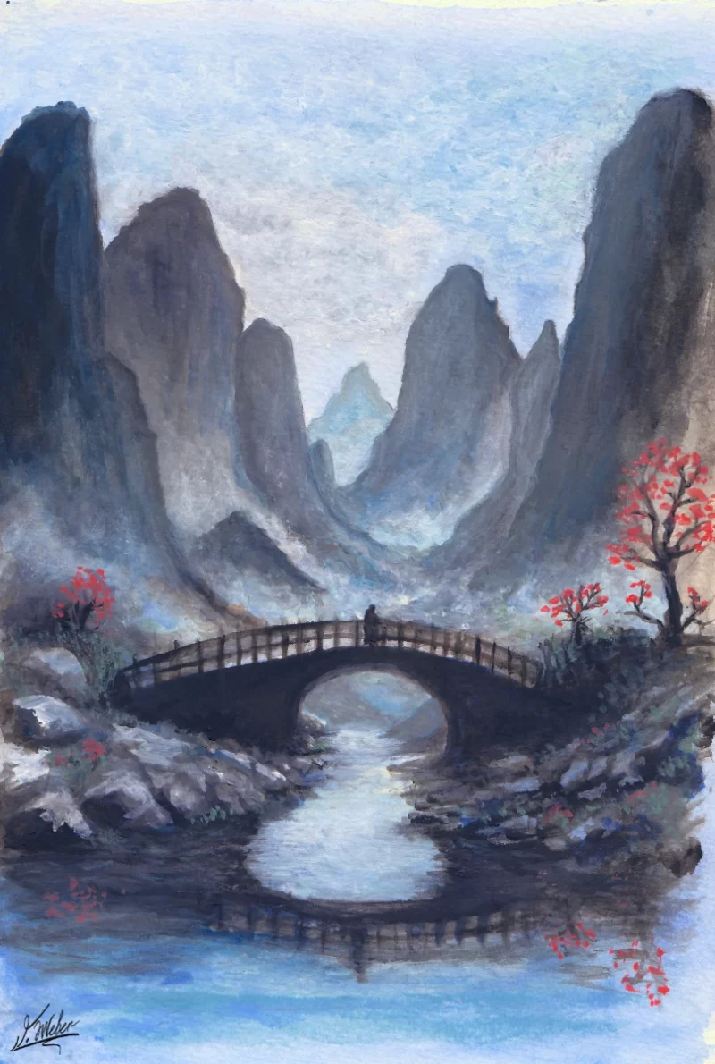 Brücke im Nebel