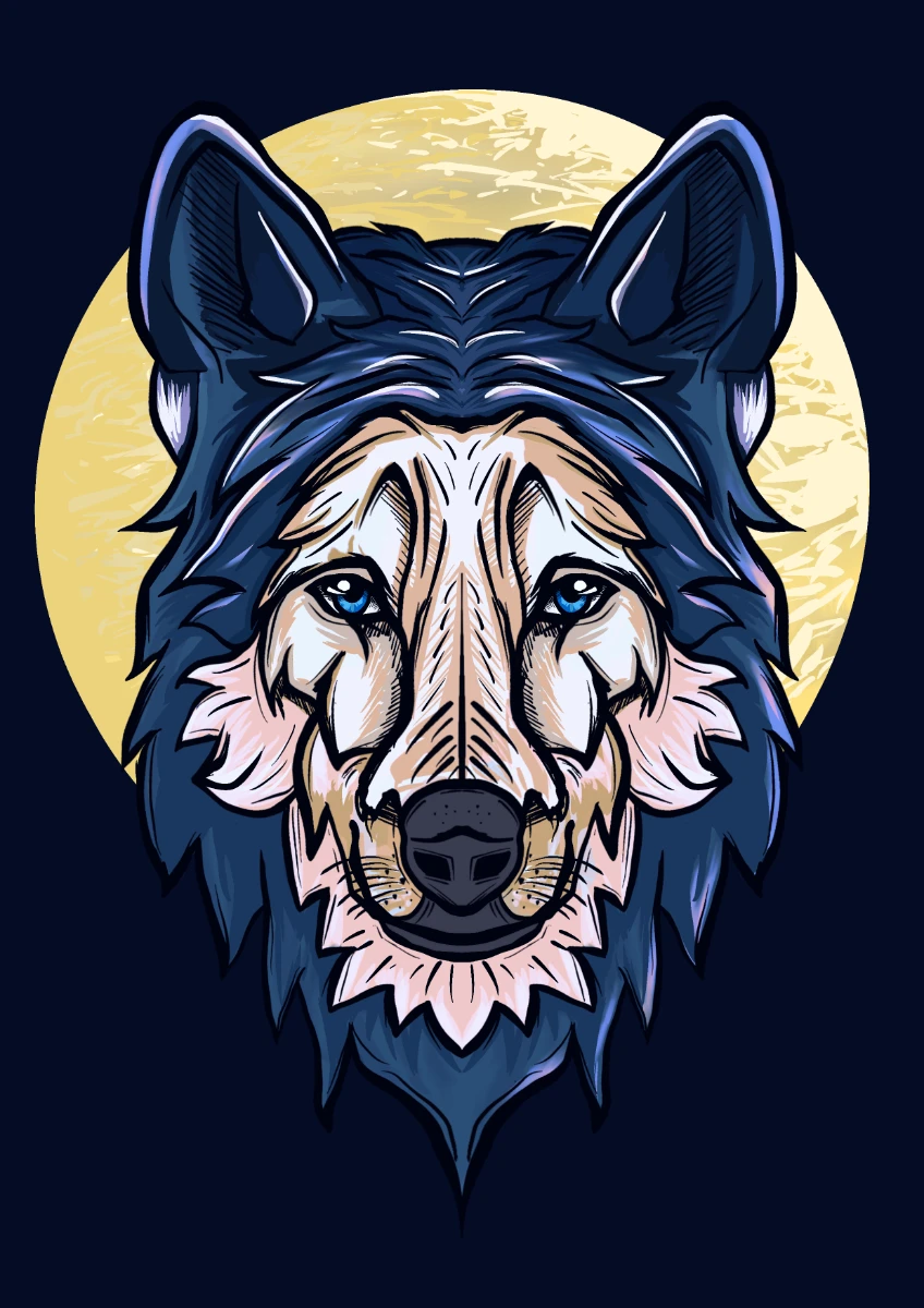 Wolf im Mondlicht