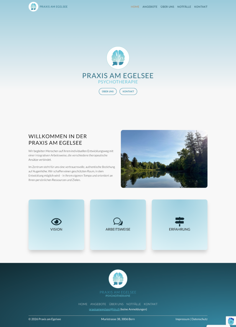 Website Praxis am Egelsee